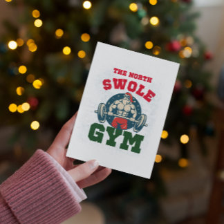 North Swole Gym Funny Santa Kort