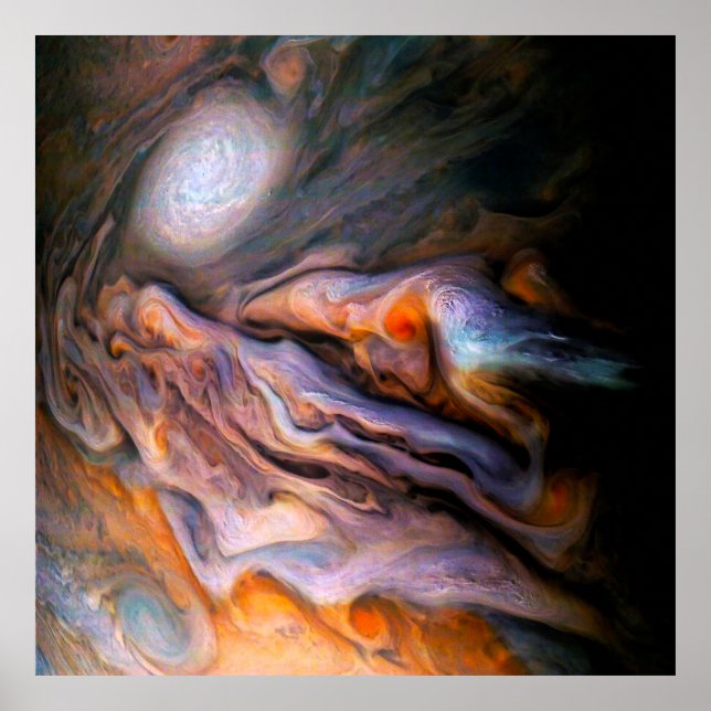 North Temperate Bälte Jupiter Swirling Clouds Poster (Framsidan)