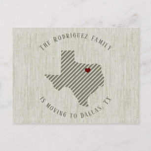 North Texas Grönt Linen and Heart Texas Flytta Meddelande Vykort