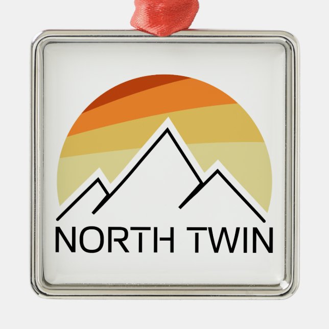 North Twin Mountain New Hampshire Retro Julgransprydnad Metall (Framsidan)