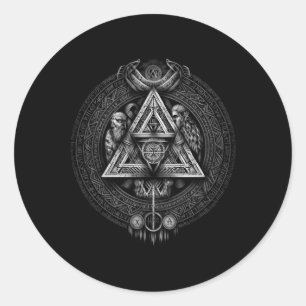 North Valhalla Norse Mythology Runt Klistermärke