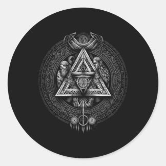 North Valhalla Norse Mythology Runt Klistermärke