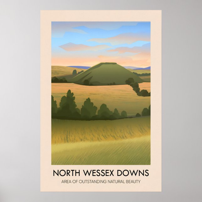 North Wessex Downs AONB Resemappningsaffisch Poster (Framsidan)