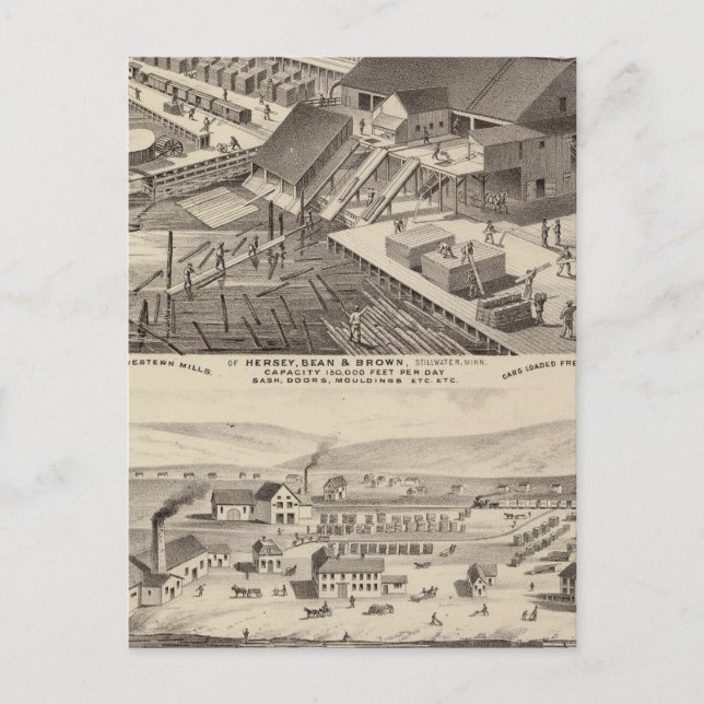 North Western Mills of Hersey, Minnesota Vykort (Framsida)
