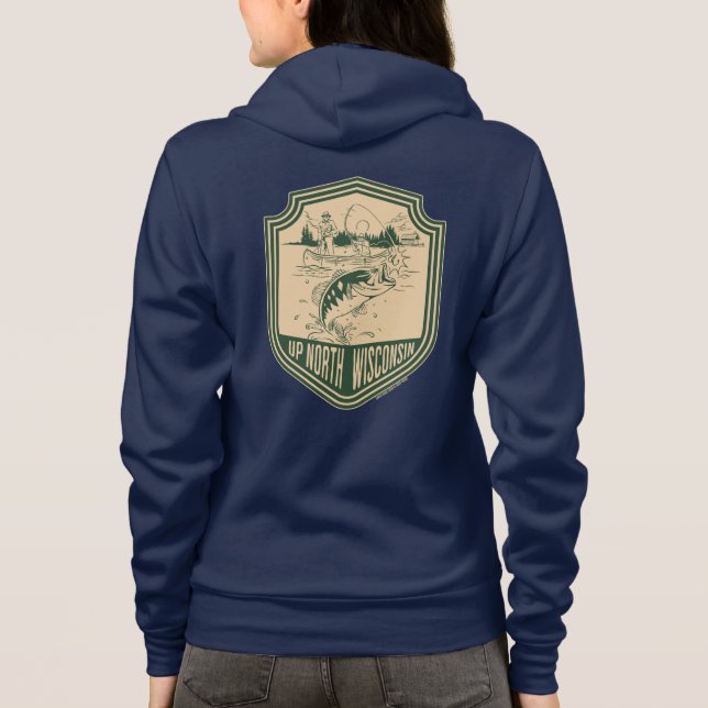 North Wisconsin Fishing Badge T Shirt (Baksida)