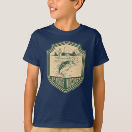 North Wisconsin Fishing Badge T Shirt