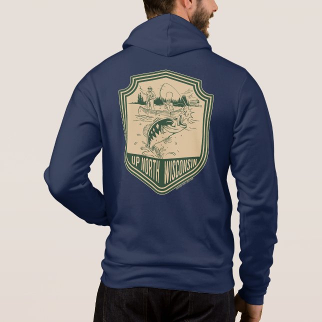 North Wisconsin Fishing Badge T Shirt (Baksida)