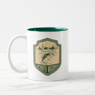North Wisconsin Fishing Badge Två-Tonad Mugg