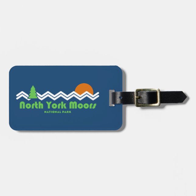 North York Moors National Park Retro Bagagebricka (Horisontell Framsida)