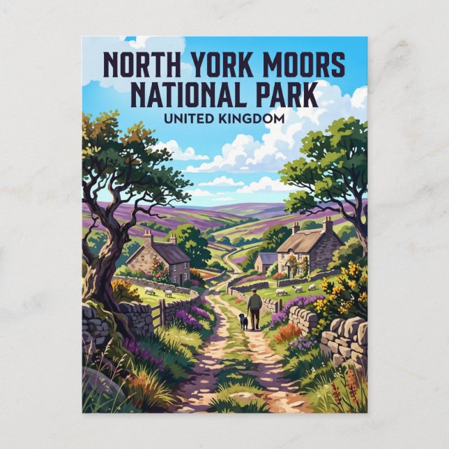 North York Moors nationalpark Storbritannien Vykort (Framsida)