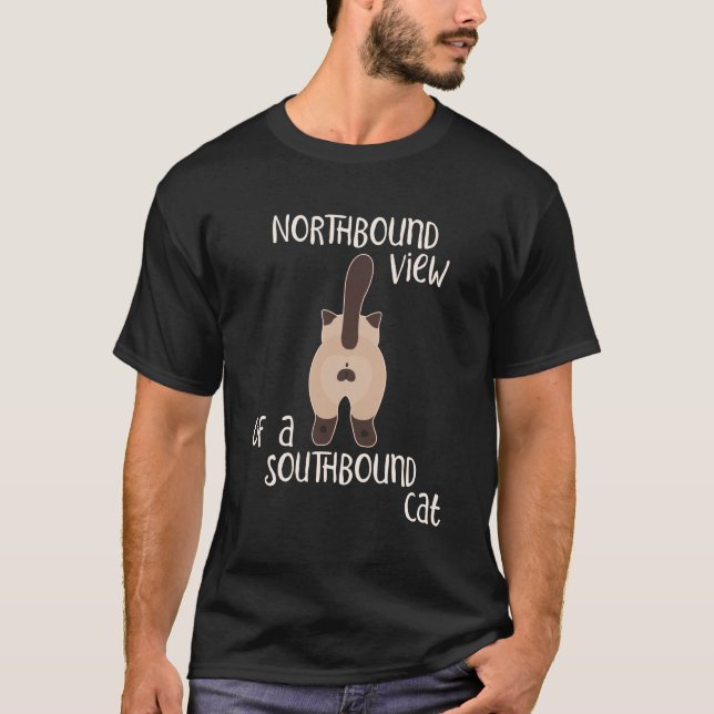 Northbound Cat for Cat Lovers and Funny Cat Butt T Shirt (Framsida)