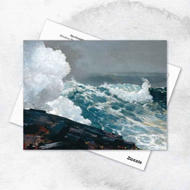 Northeaster Sjölandskap Winslow Homer Postcard Vykort (Skapare uppladdad)