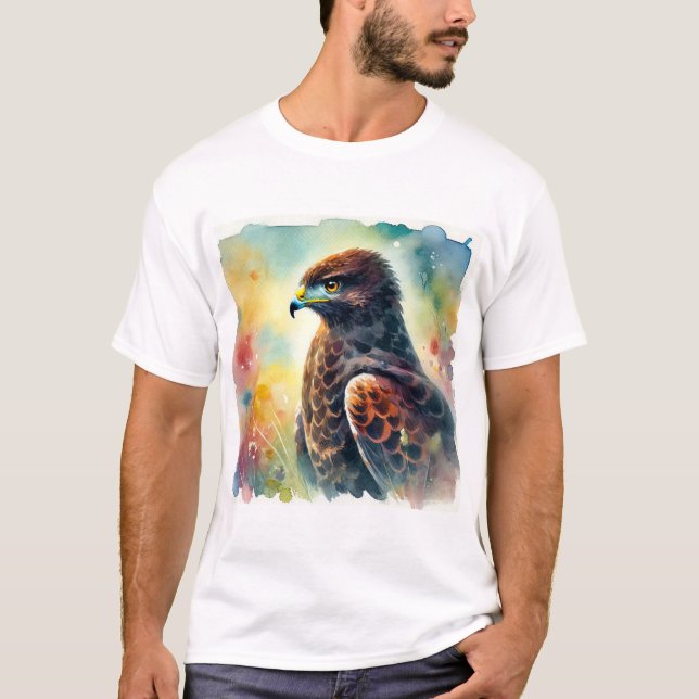Northern Black Buzzard 160724AREF251 - Watercolor T Shirt (Framsida)