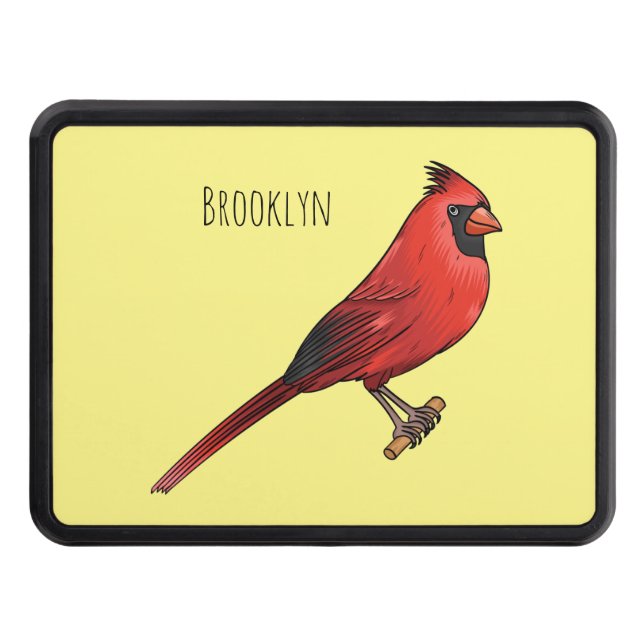 Northern cardinal bird cartoon illustration dragkroksskydd (Framsidan)