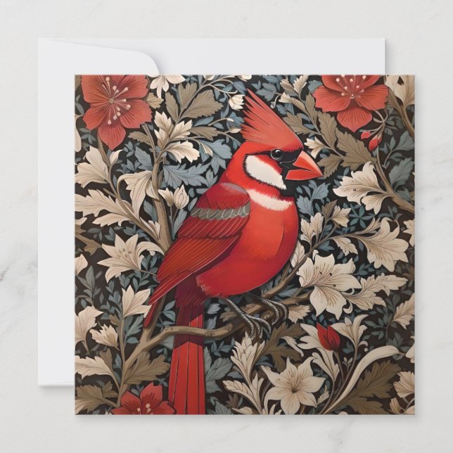 Northern Cardinal Bird William Morris Inspired (Framsida)