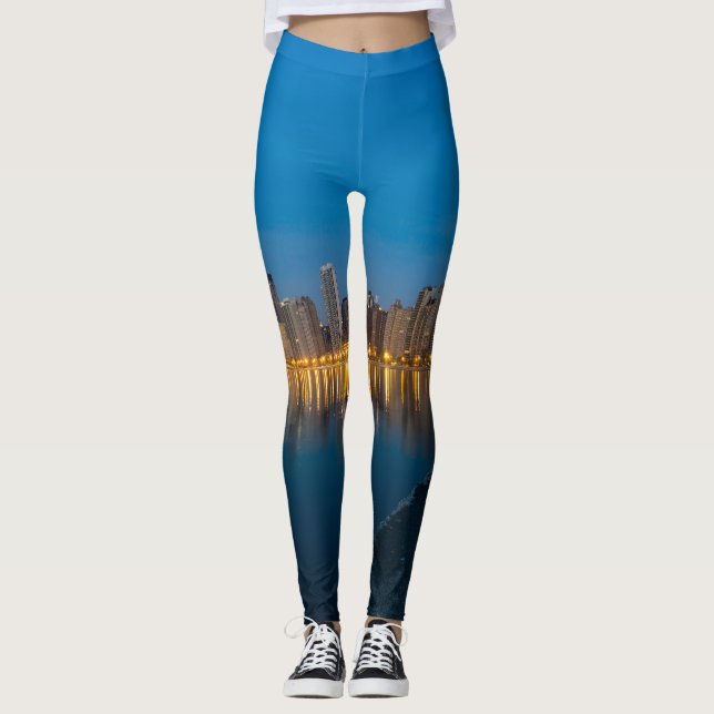 Northern Chicago Cityscape Leggings (Framsida)