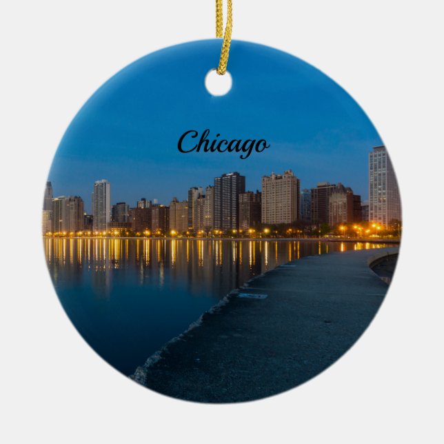 Northern Chicago Cityscape Souvenir Ornament (Framsidan)