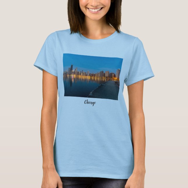 Northern Chicago Cityscape T-Shirt (Framsida)
