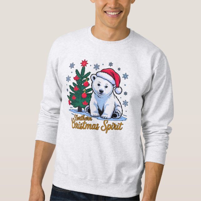 Northern Christmas Spirit & Canadian Christmas Lång Ärmad Tröja (Framsida)