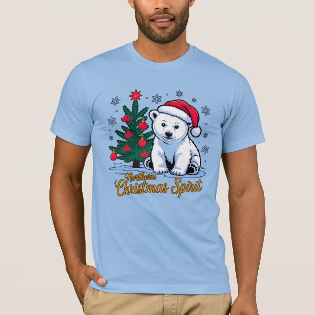 Northern Christmas Spirit & Canadian Christmas. T Shirt (Framsida)