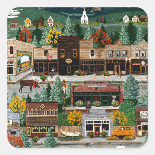"Northern Exposure" ~ Roslyn, Washington Fyrkantigt Klistermärke