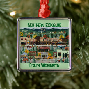 "Northern Exposure" ~ Roslyn, Washington Julgransprydnad Metall