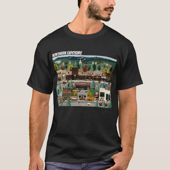 "Northern Exposure" ~ Roslyn, Washington T-Shirt (Framsida)