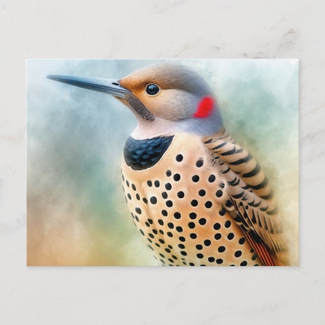 Northern Flicker Bird Art Vykort (Framsida)