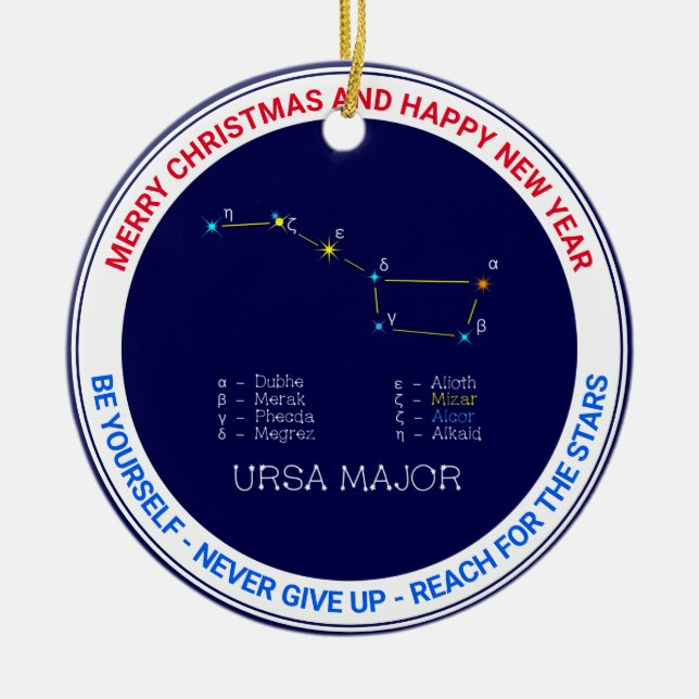 Northern Hemisphere Constellation Ursa Major Julgransprydnad Keramik (Framsidan)
