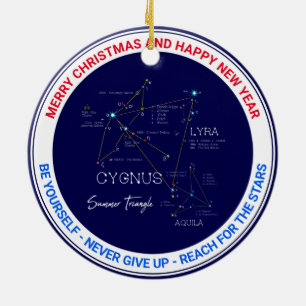 Northern Hemisphere Summer Triangle Stars Julgransprydnad Keramik
