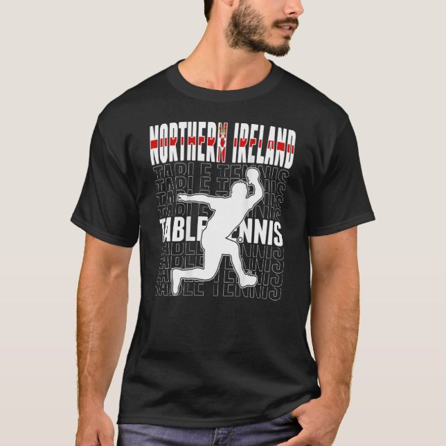Northern Ireland Table Tennis Fans Northern Irish  T Shirt (Framsida)