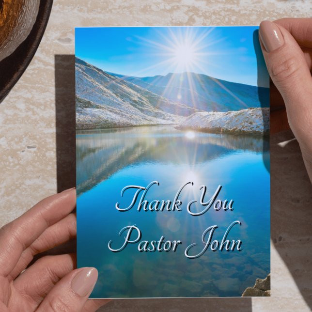 Northern Lake Blue Sunrise Pastor Tacksamhet  Vykort (Northern Lake Blue Sunrise Pastor Appreciation Postcard
)