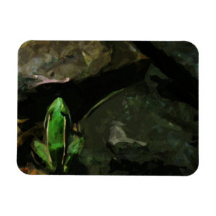 Northern Leopard Frog på Sten Abstrakt Magnet