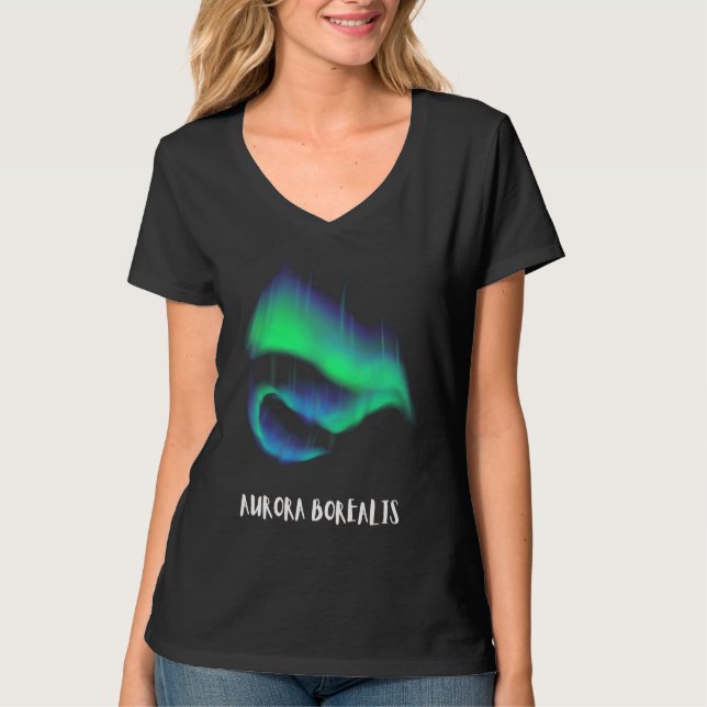 Northern Light Aurora Green Sky Men Women Kids T Shirt (Framsida)
