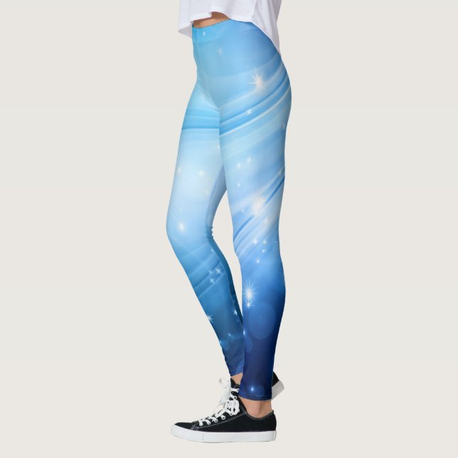 Northern Light Stars blue + dina idéer Leggings (Vänster)