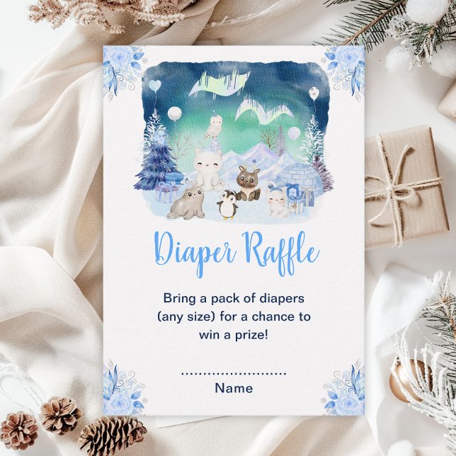 Northern Lights Arctic Animals Diaper Raffle Tilläggskort (Skapare uppladdad)