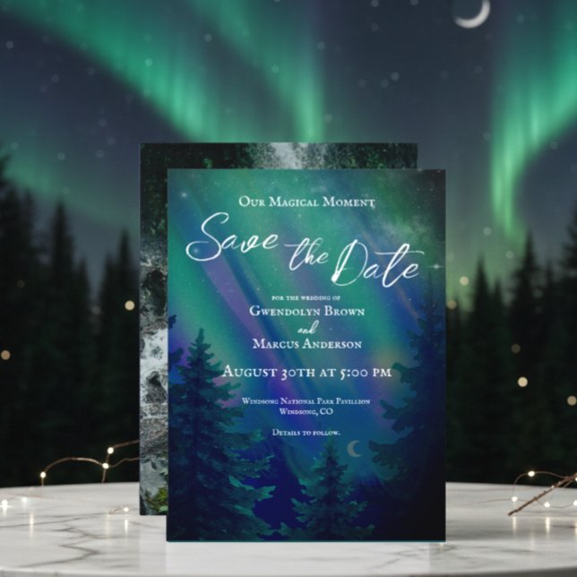 Northern Lights Magical Moment Photo Save the Date (Skapare uppladdad)