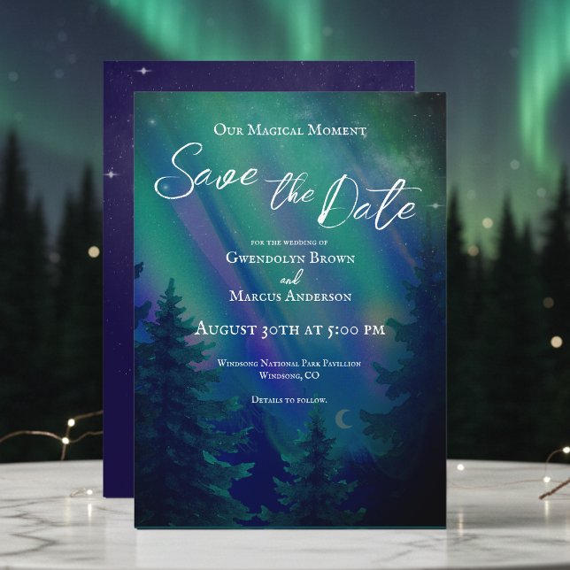 Northern Lights Magical Moment Save the Date (Skapare uppladdad)