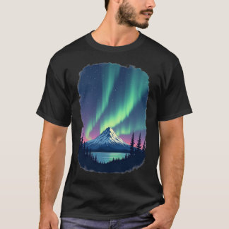 Northern Lights Mountain Aurora Borealis T Shirt