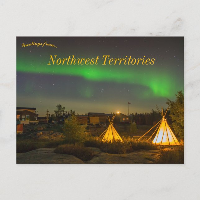 Northern Lights Northwest Territories Canada Vykort (Framsida)