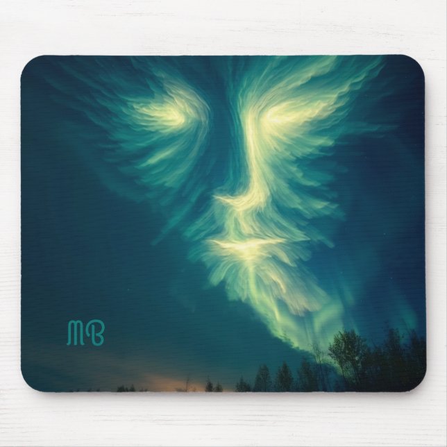 Northern Lights Spirit Face Cosmic Sky Art Musmatta (Framsidan)