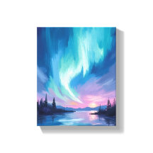 Northern Lights Winter Watercolor