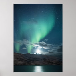 Northern Ljus Full Moon Poster