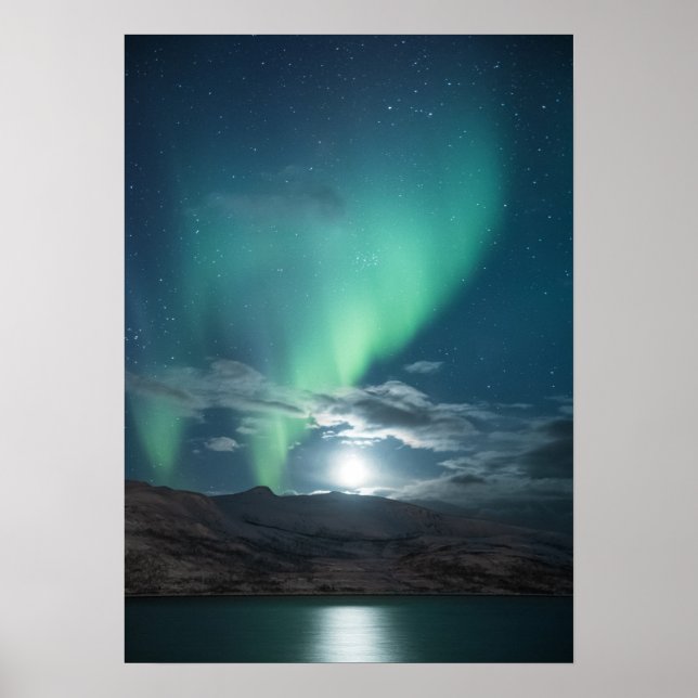 Northern Ljus Full Moon Poster (Framsidan)