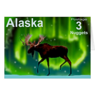Northern Ljus Moose Hälsningskort