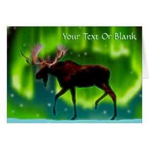 Northern Ljus Moose Hälsningskort