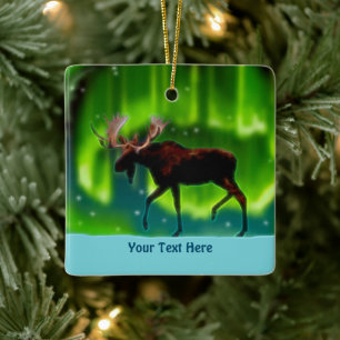 Northern Ljus Moose Julgransprydnad Keramik