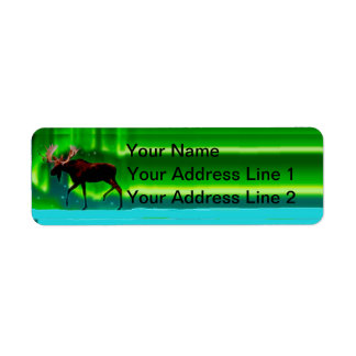 Northern Ljus Moose Returadress Etikett
