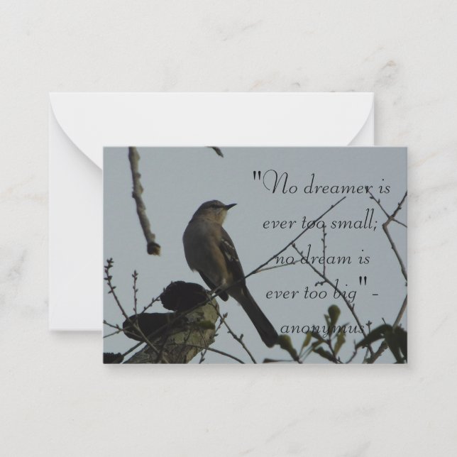 Northern Mocking Bird Quote Clearwater Florida Anteckningskort (Framsida)