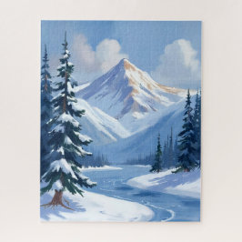 Northern Peaks | Winter Mountain Landscape Painted Pussel